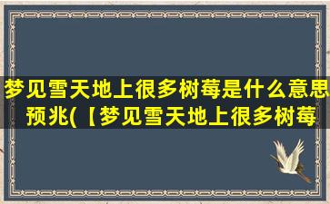 梦见雪天地上很多树莓是什么意思 预兆(【梦见雪天地上很多树莓预示着什么？】)